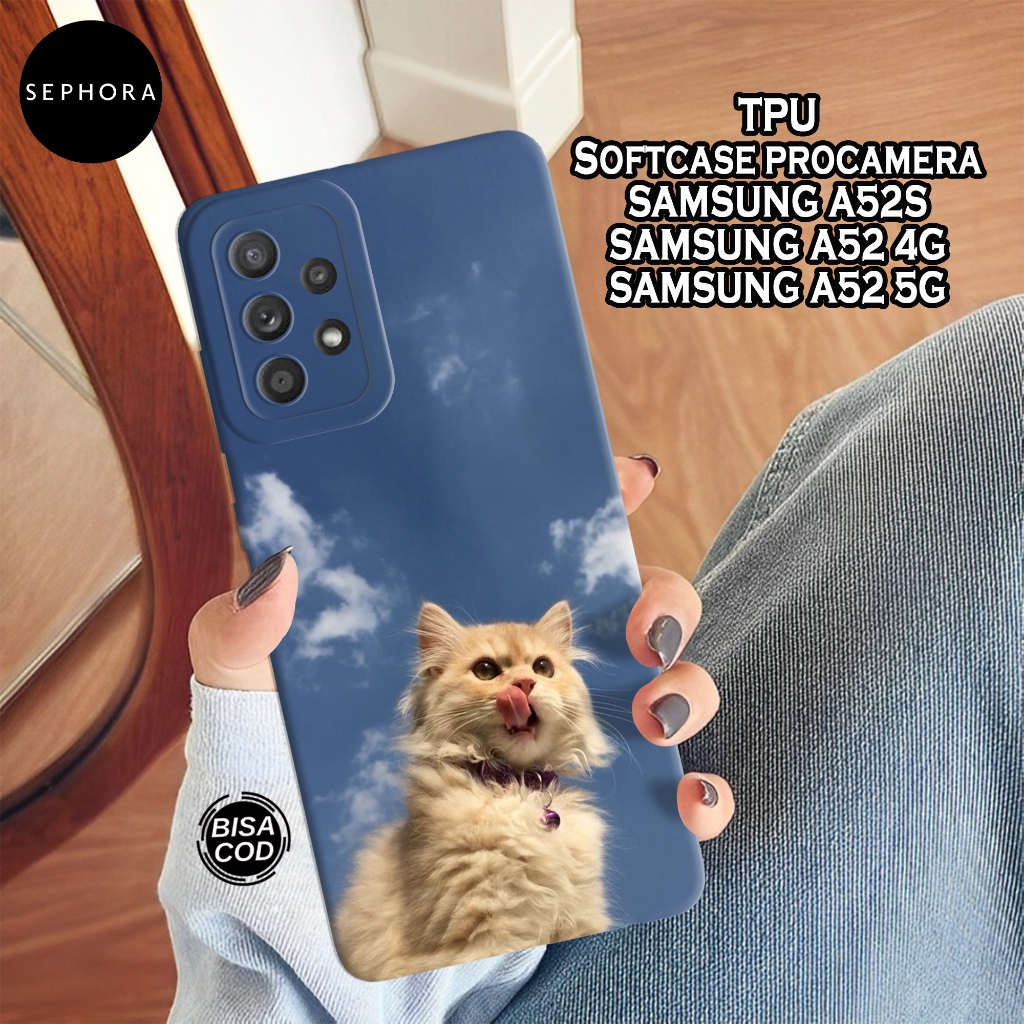 Case Samsung A52s/A52 4G/A52 5G - Fashion Case Kucing - Softcase Samsung A52s/A52/A52 5G  - Case Pro