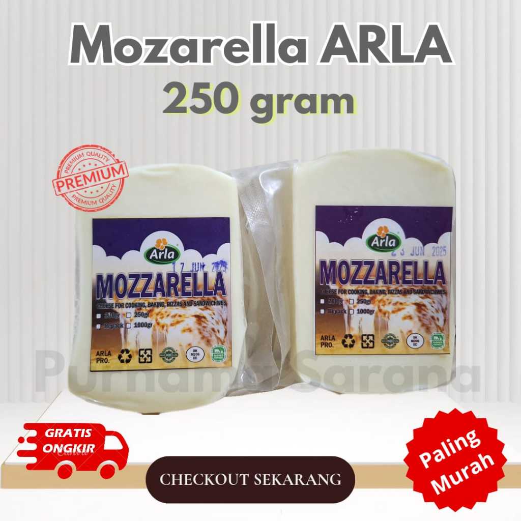 

Keju Mozarella Arla 250 gr Keju Lumer Mulur Pizza Topping Cheese Mozarella