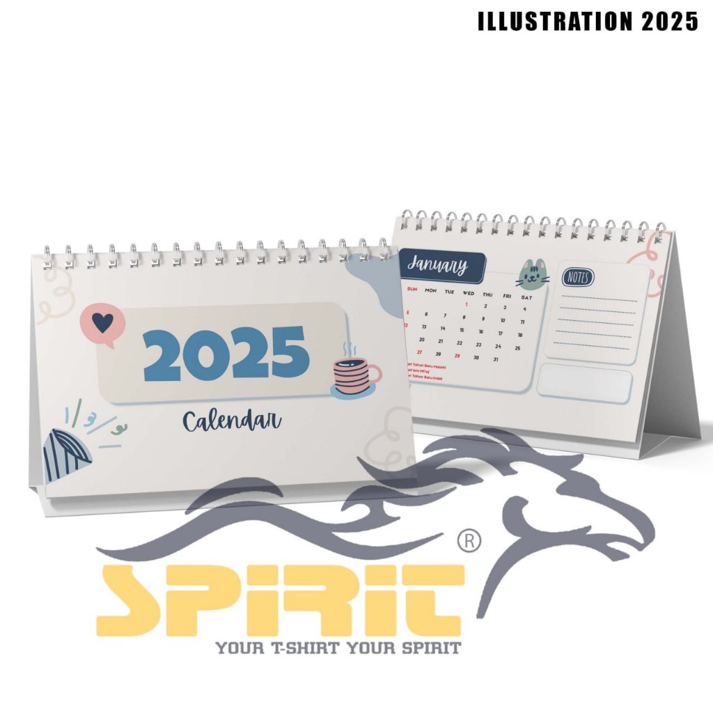 

Kalender Meja Duduk Tahun 2025 Desain Animasi Keren High Quality