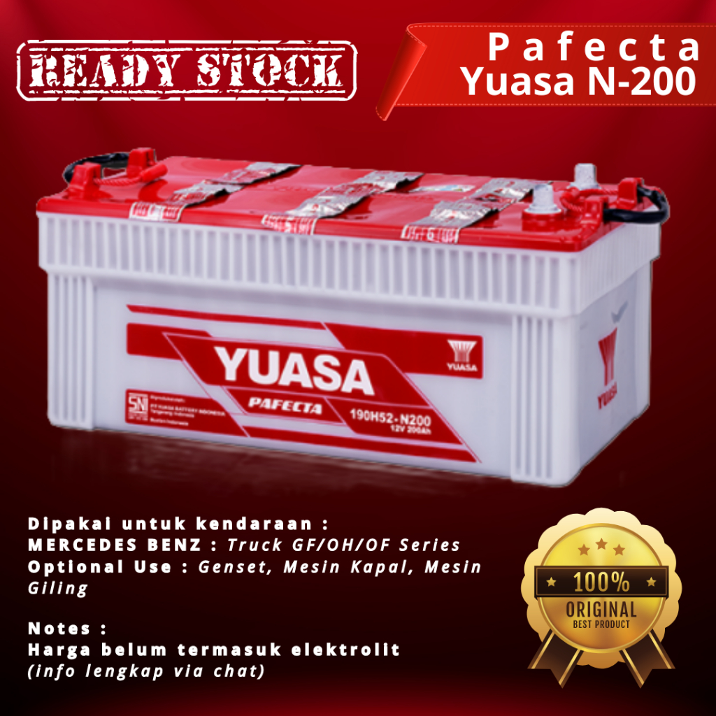 Yuasa N200 Aki Pafecta Aki Truk Mercedes Aki Genset Kapal