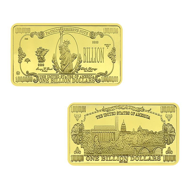 READY 1 Billion Dolar Logam Peringatan Emas Dolar As Koin Souvenir Emas Patung Liberty Gold Bar