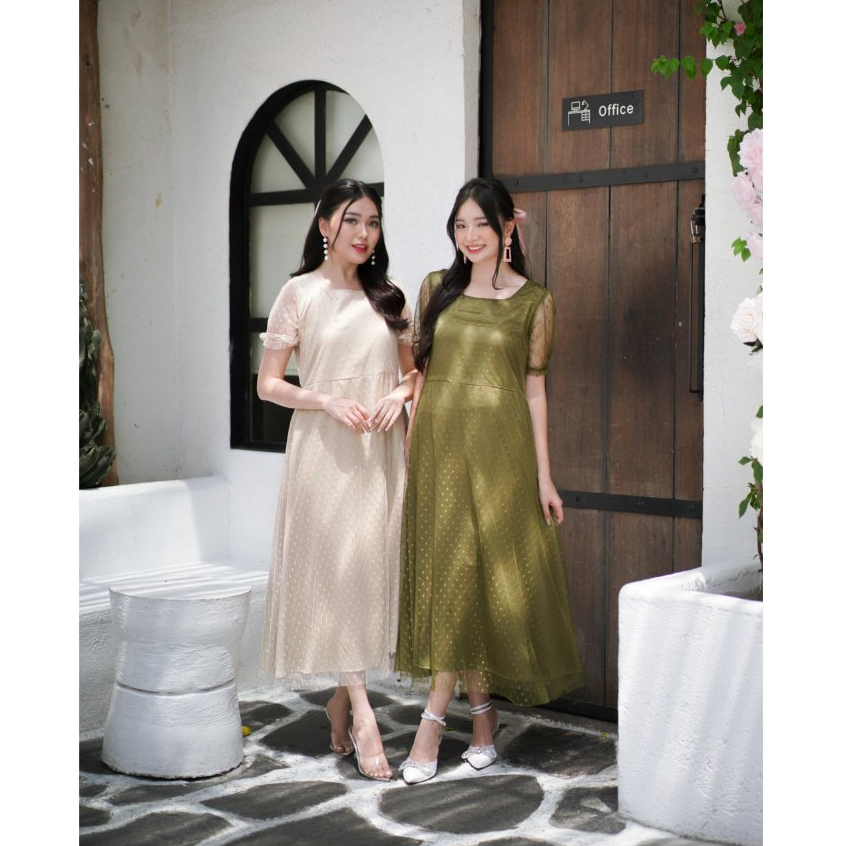 Miss Nomi - Viona Dress Vol.3 Mewah Kondangan Tile Maxi Dress Panjang Bridesmaid Jumbo Gaun Party