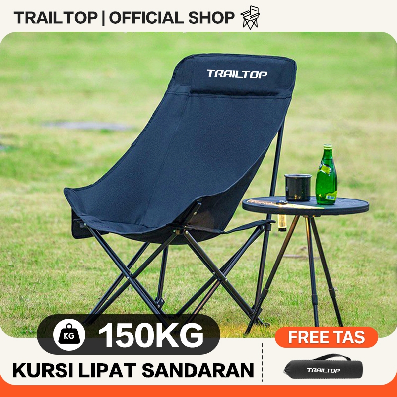 TrailTop Kursi Lipat Sandaran Tinggi untuk Camping Nyaman
