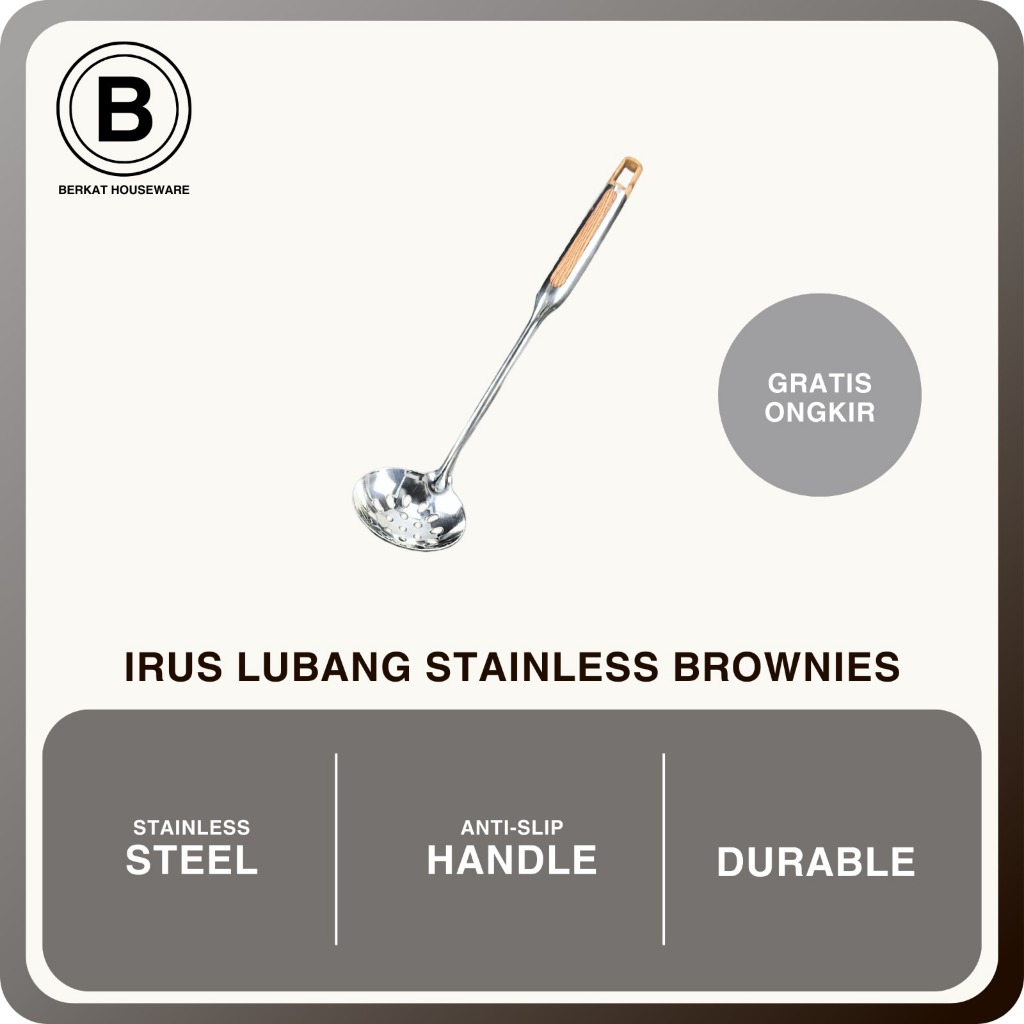Irus Lubang Stainless Steel Brownies|Stainless Steel Soup Ladle KMD