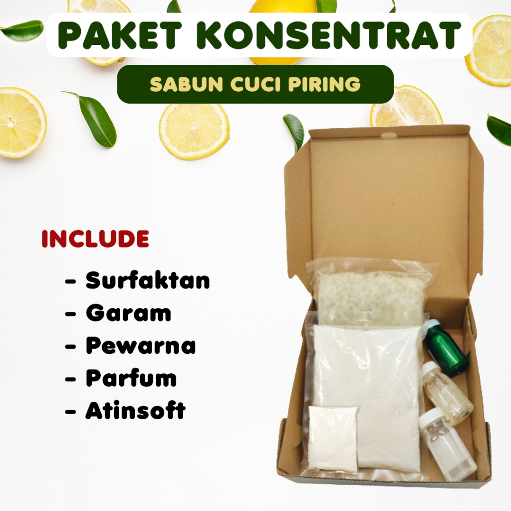 PAKET KONSENTRAT SABUN CUCI PIRING Bahan Baku Sabun Paket Sabun Cuci Piring Cair PREMIUM BUSA KESAT 