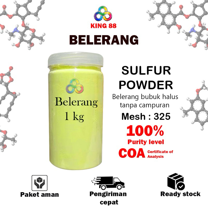 Belerang Bubuk Halus 1 kg / powder belerang / Sulfur / Belerang / Obat Gatel / Belerang Asli & Murni
