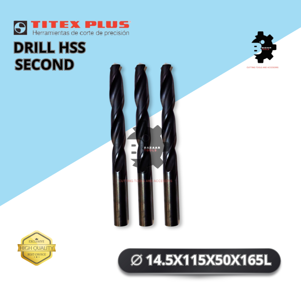 DRILL STRAIGHT 14.5X115X50X165L - Merk TITEX Plus - Second / Bekas - Drill Straight Diameter mm - Pi