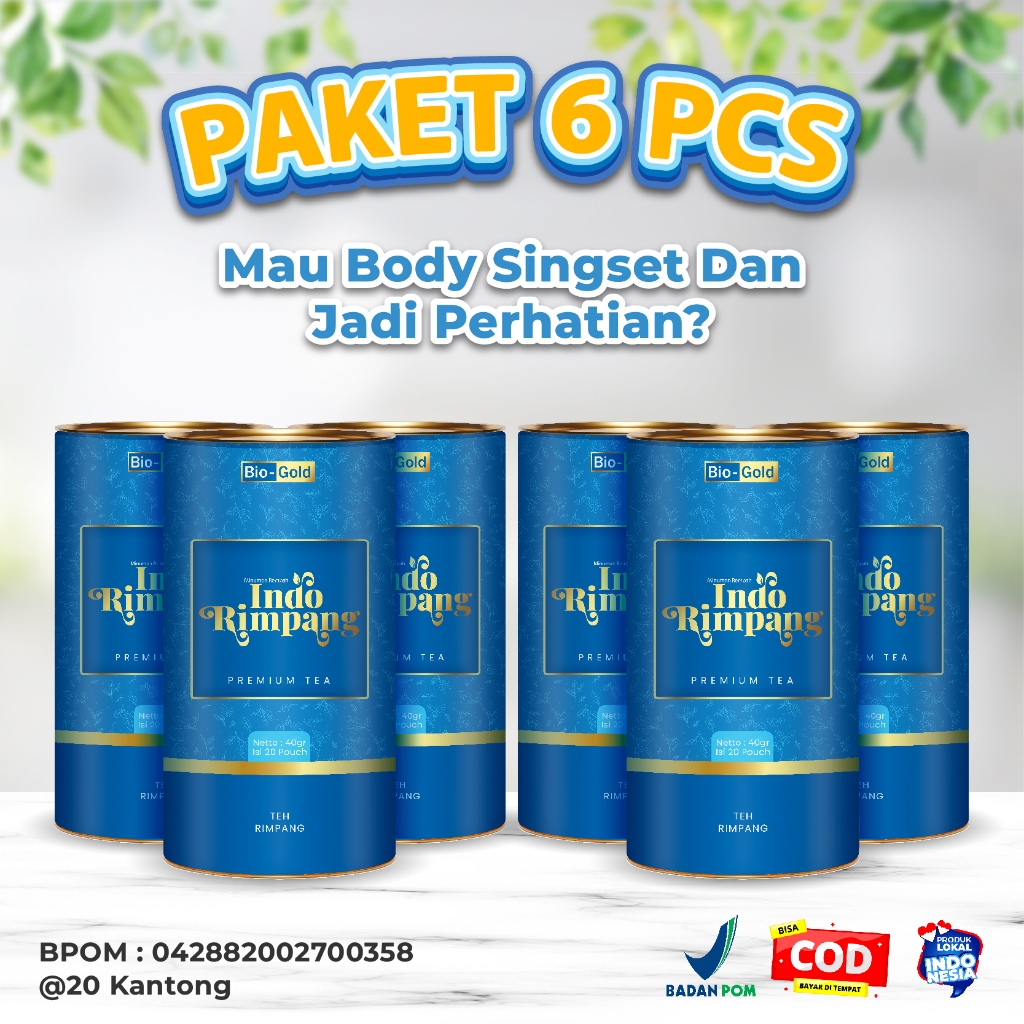 

Teh Indo Rimpang Paket 6 PCS Premium Tea Penurun Berat Badan Pelangsing Diet Betox Singset BPOM