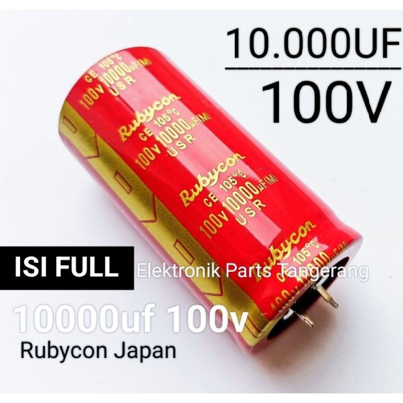 (1 BUAH) KAPASITOR ELCO 10000UF 100V RUBYCON JAPAN RED CAPACITOR ELCO 100V 10000UF RUBYCON RED ELCO 