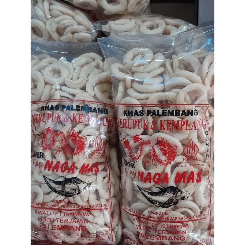 

Kerupuk Cincin Cap Naga Mas 250 Gram Khas Palembang