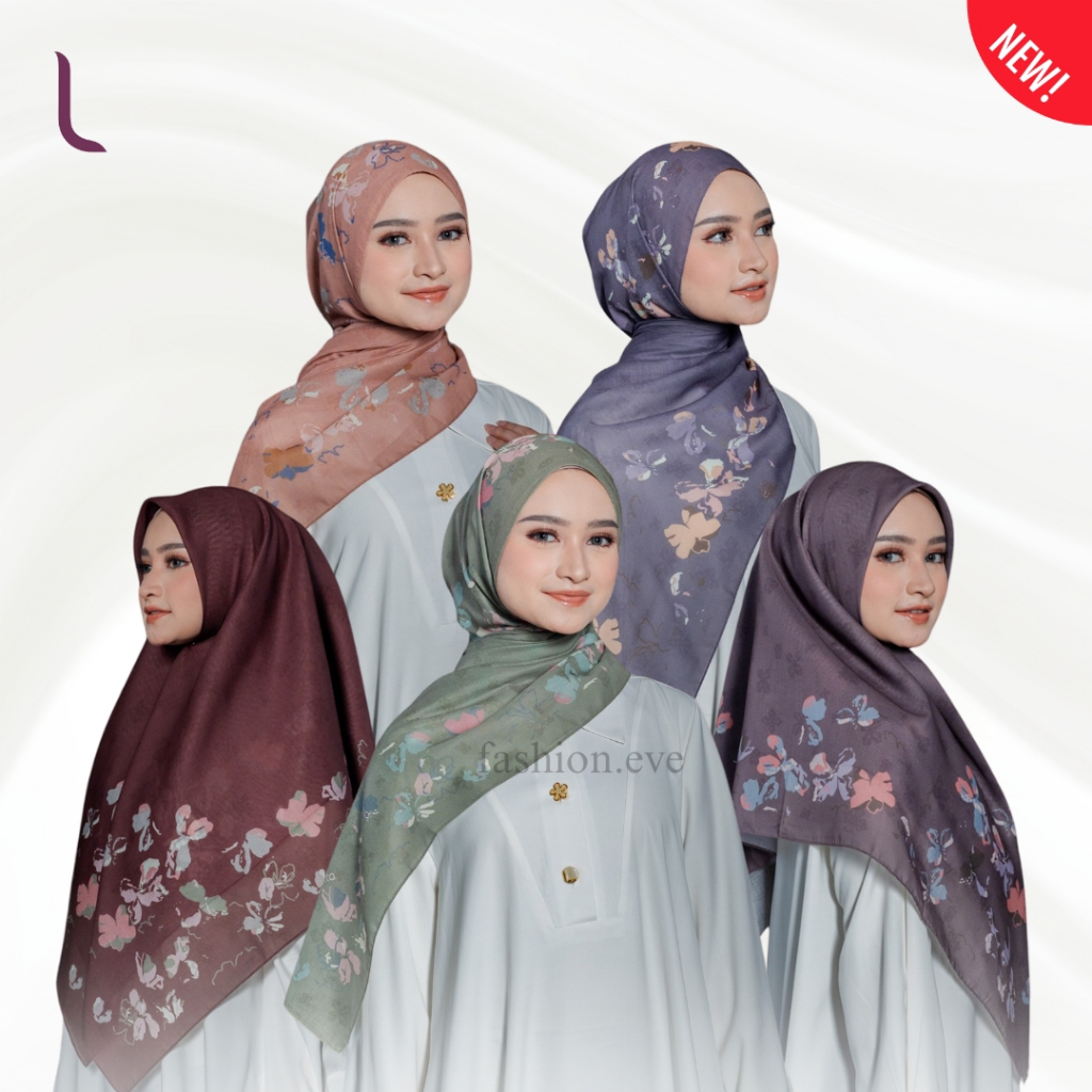 Elzatta Hijab Segi Empat Jilbab Motif Kaila Floare Terbaru 2024