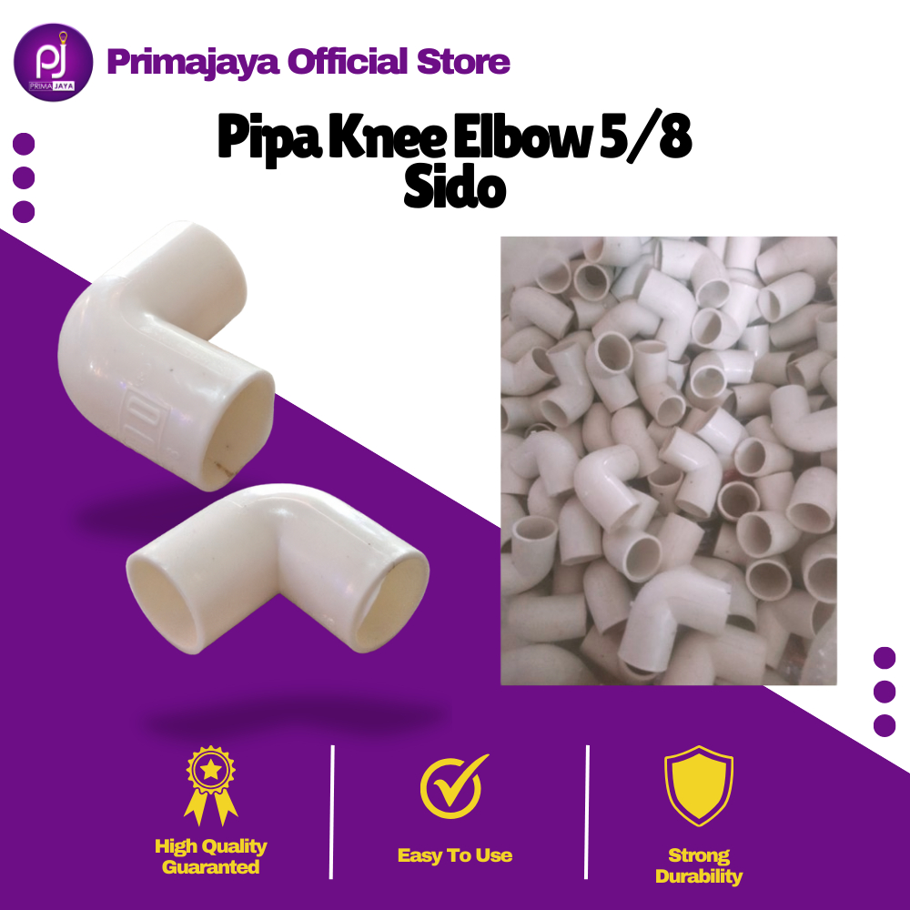 Knee Elbow 5/8 Tanpa Baut PVC Putih Belokan Siku Keni Pipa Kabel Listrik Conduit Murah SIDO