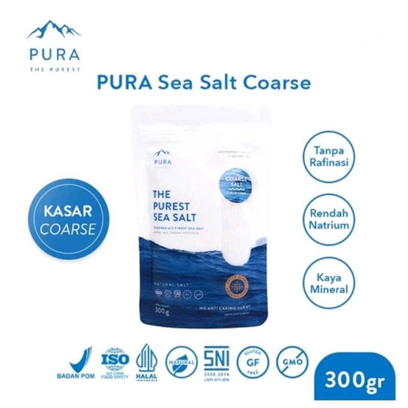 

Pura the Purest Sea Salt Coarse 300 gr Pura Garam Laut Murni (garam kasar) Garam Organik Garam Natural