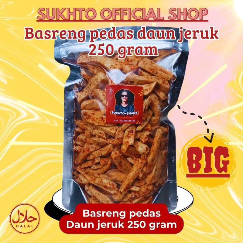 

Basreng premium pedas daun jeruk 250 gram