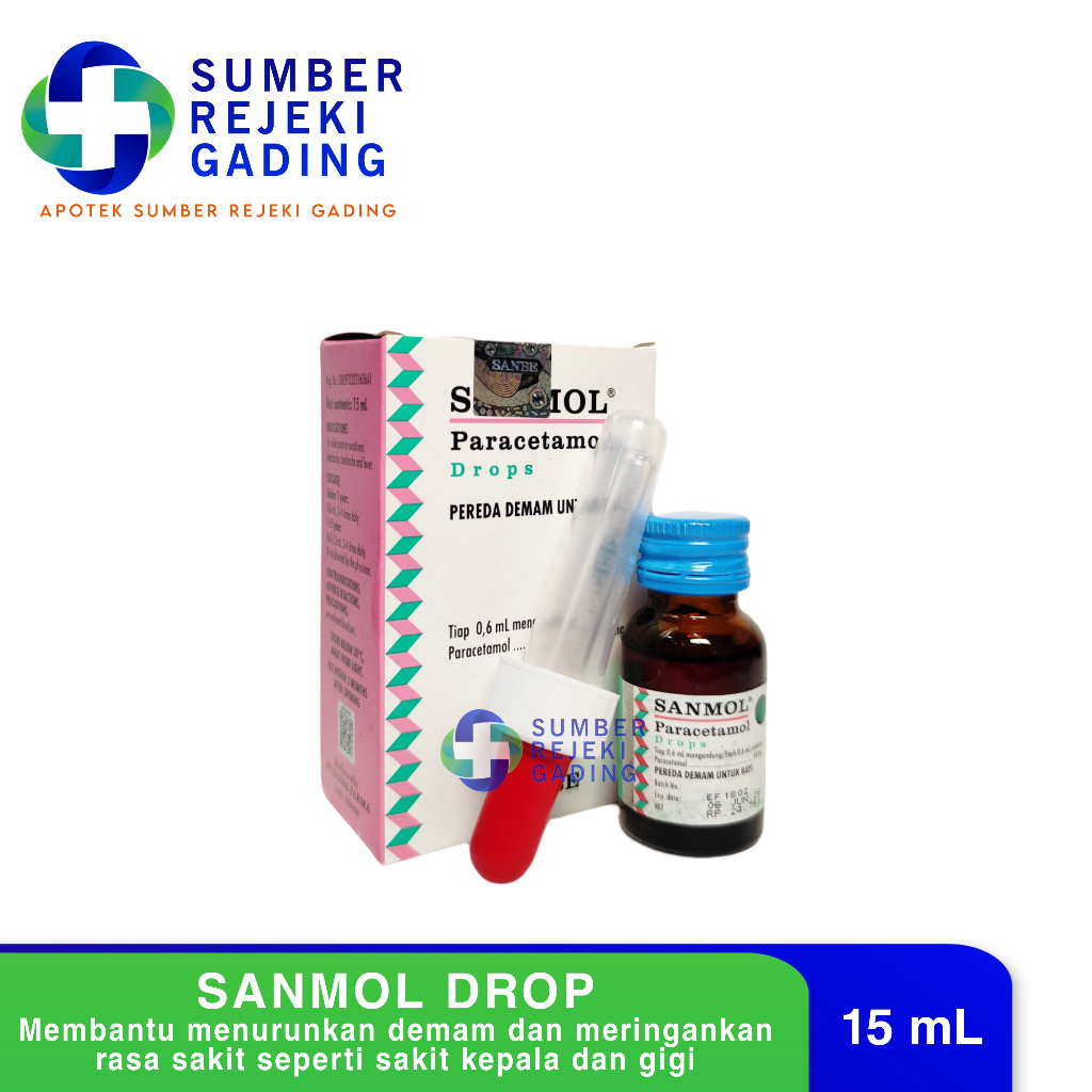 Sanmol Drops 15mL untuk Pereda Demam Bayi