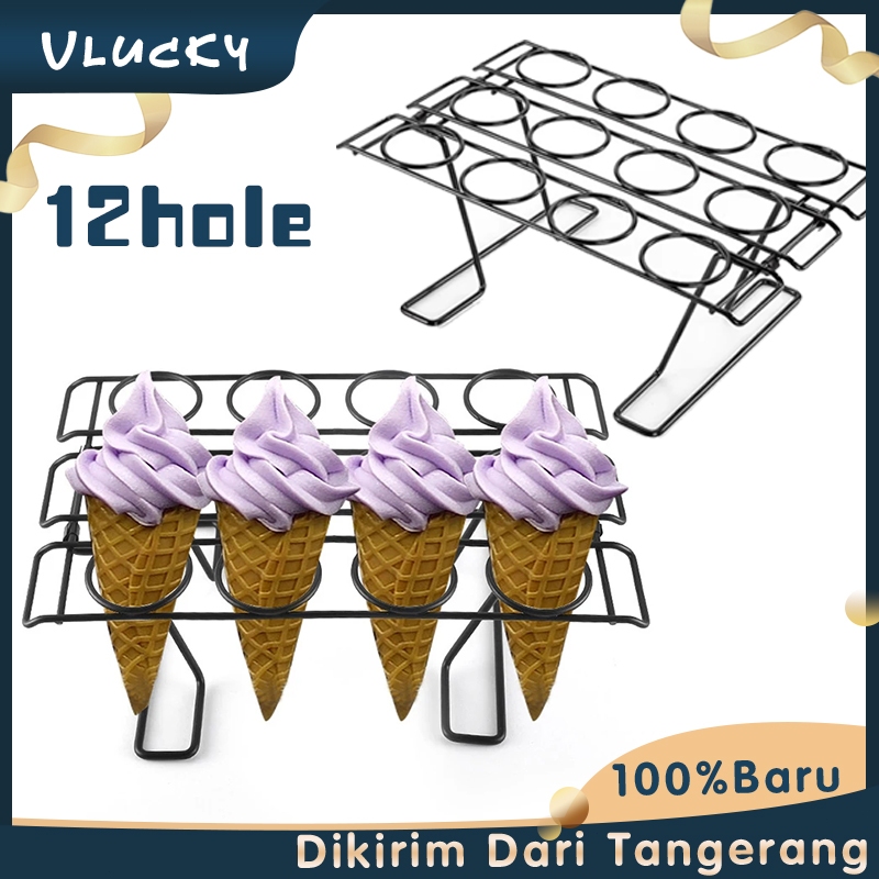 Ice Cream Cone Holder Rak Metal Es Krim Ice Cream Display Stand