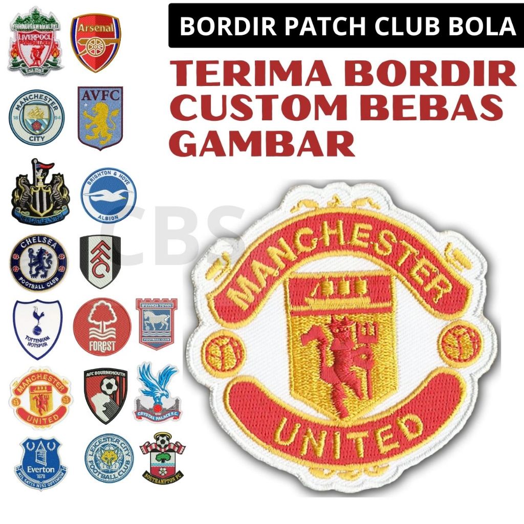 PATCH BORDIR BET LOGO BADGE/EMBLEM PREMIER LEAGUE MANCHESTER UNITED KLUB BOLA LENGKAP