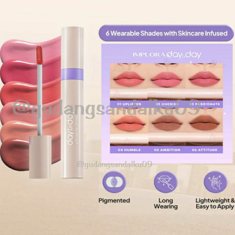 BELI 2 MAKIN MURAH ORIGINAL Implora Day To Day Series Lite Matte Lip Cream DayToDay D2D