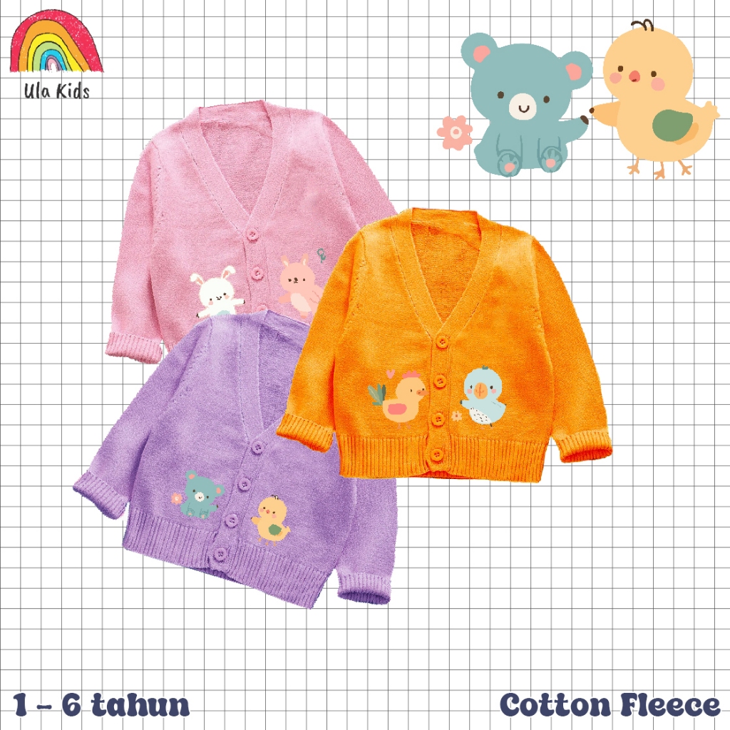 Cardigan twizz Anak Perempuan Usia 1-6 Tahun