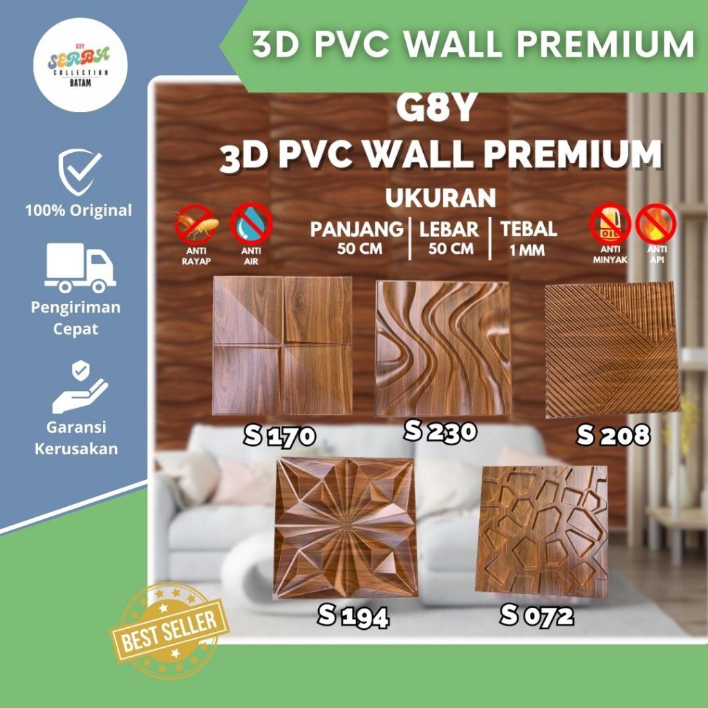 3D Pvc Wallpanel/Wallpaper panel dinding/Wallpaper 3D