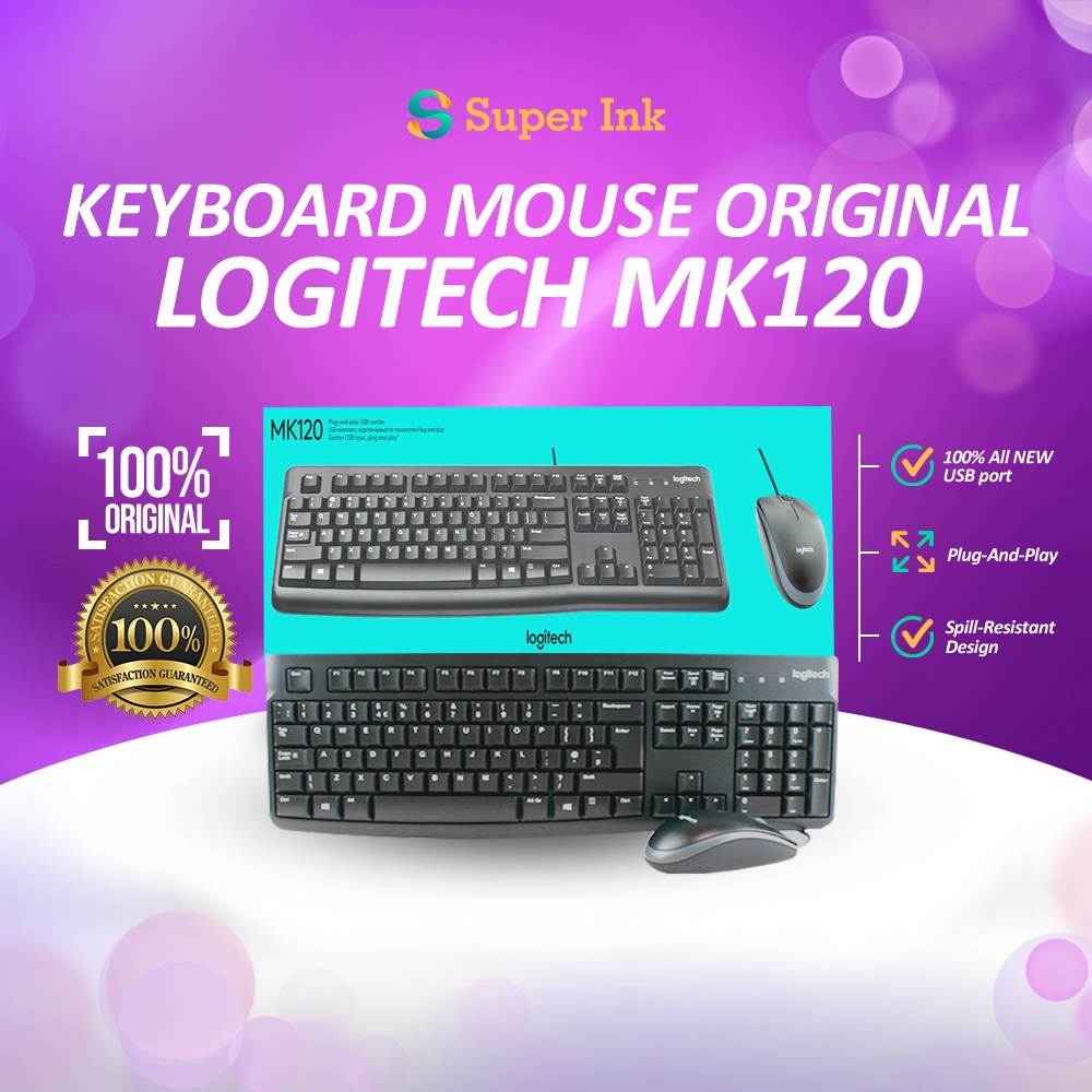 Keyboard Mouse LOGITECH MK120 Combo Keyboard + Mouse