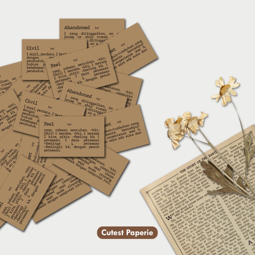 

[60 pcs] DICTIONARY LIBRARY KATA-KATA KAMUS VINTAGE FOR JOURNALING