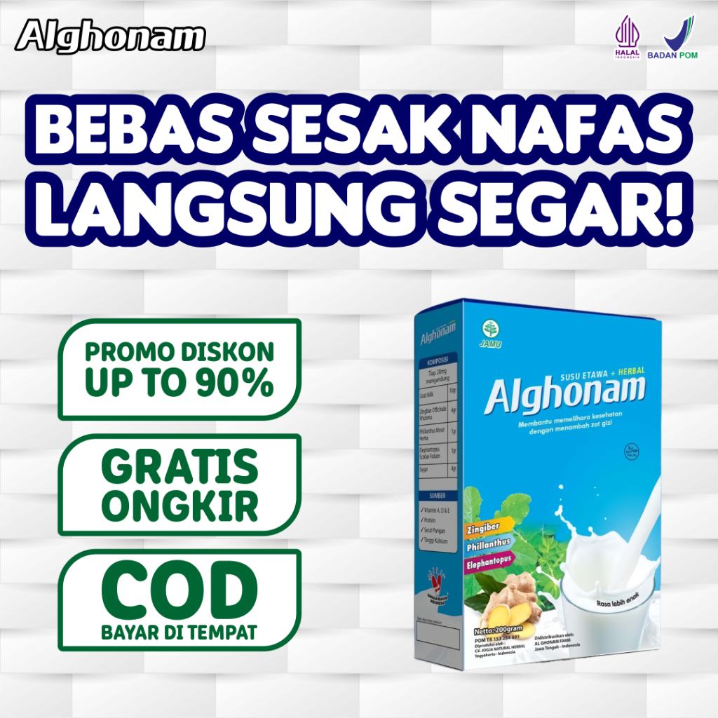 

Alghonam Susu Etawa - Diskon Spesial, Halal, dan Terdaftar di BPOM!