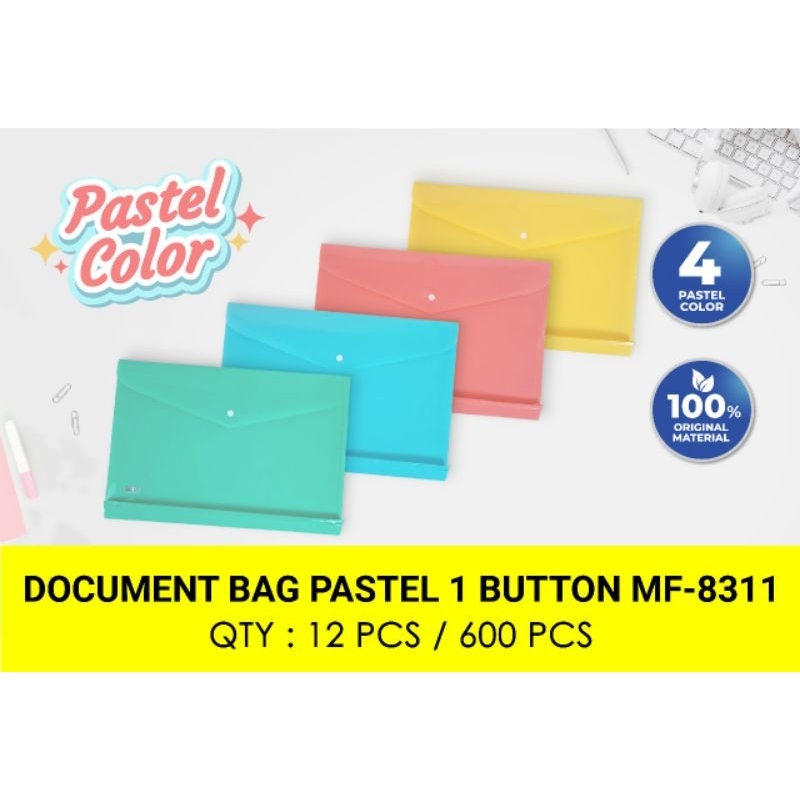 

Map Plastik BIG Folio (F4) 1 Kancing warna Pastel