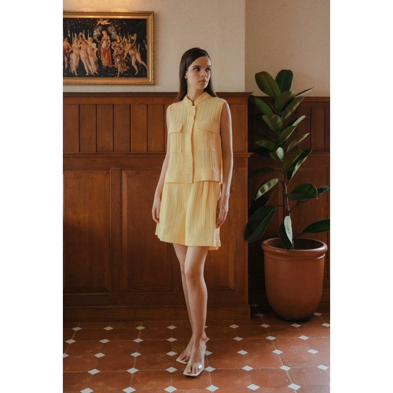 MAVEN SET LOUVRE AIDEN SLEEVELESS IN LEMON MERINGUE