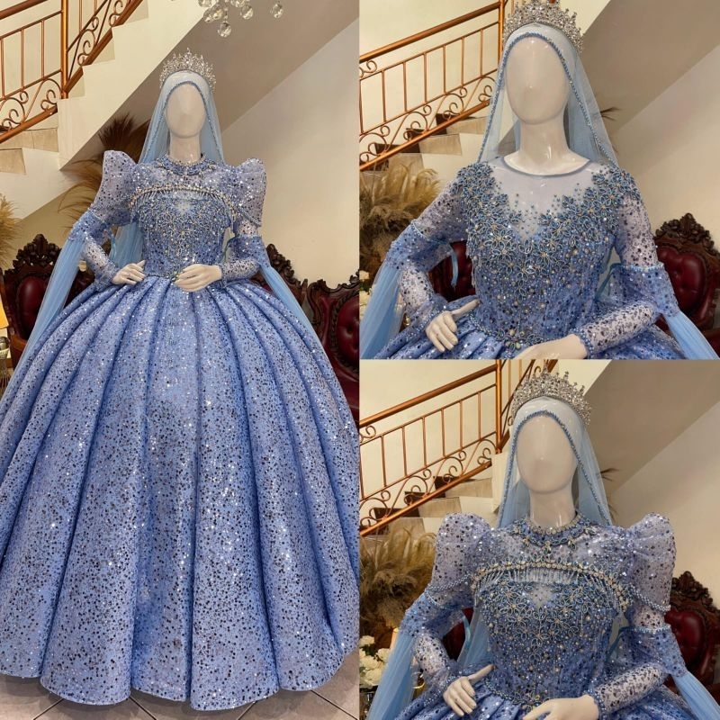 Gaun pengantin Premium || Gaun pengantin mewah elegan || Gaun