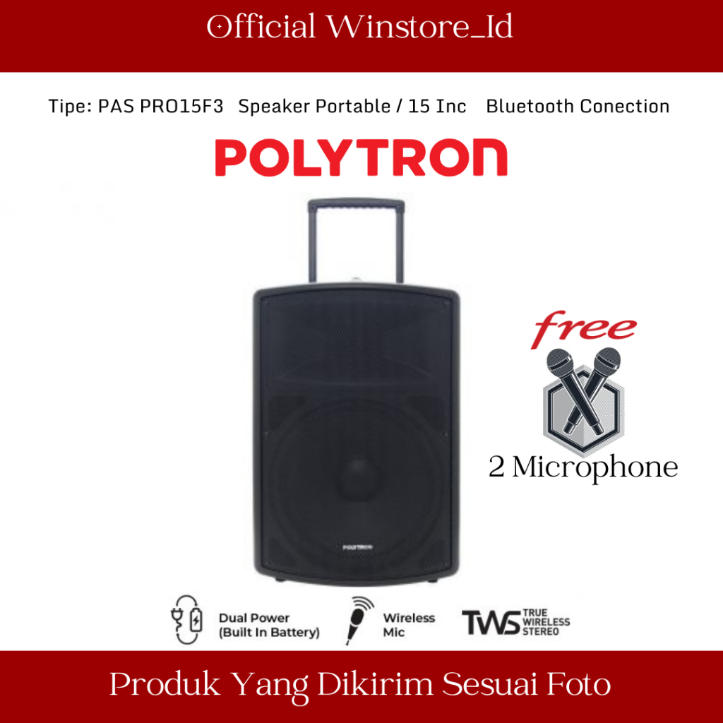 POLYTRON SPEAKER AKTIF PAS PRO 15F3 AKTIF SPEAKER/PRO-15F3/POLYTRON SPEAKER AKTIF ORI