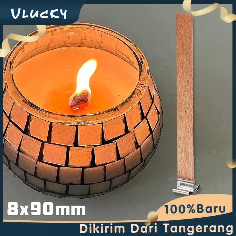 Sumbu Lilin Kayu Isi 50 Wick Sumbu Lilin Kayu Degan Metal Sustainer