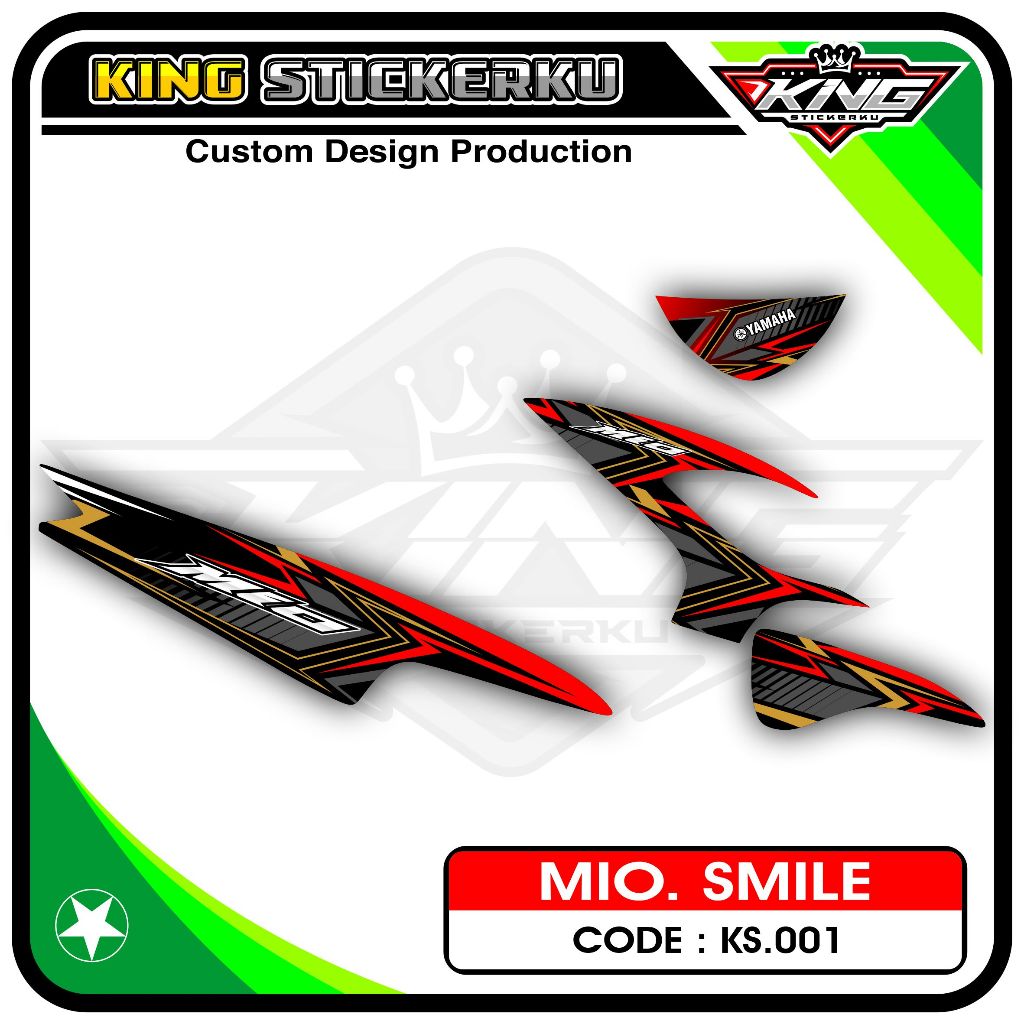 Stiker Mio Smile / Mio Sporty - Decal Sticker Striping Standar Mio Smile Motif Racing KS.01