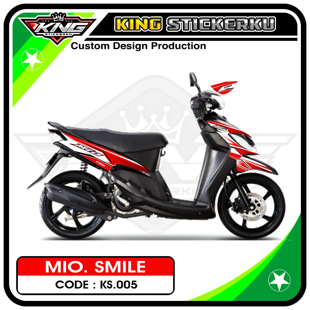 Stiker Mio Smile / Mio Sporty - Decal Sticker Striping Standar Mio Smile Motif Racing KS.05