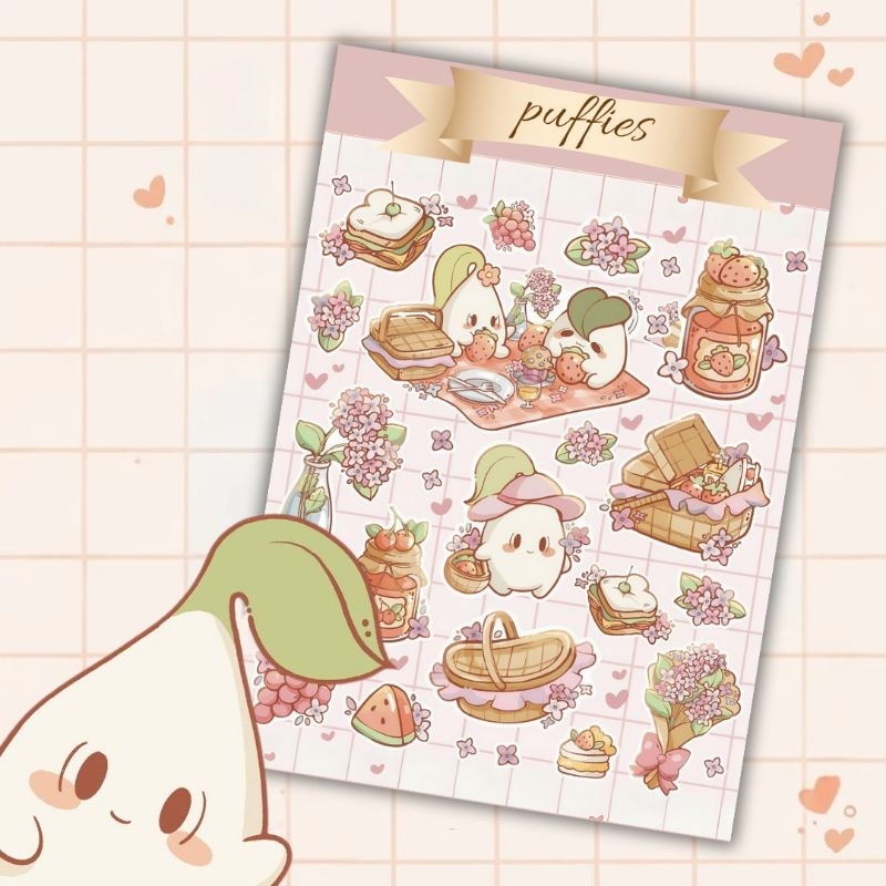 

puffies sticker sheet | waterproof | aesthetic sticker | sticker sheet pack | planner sticker