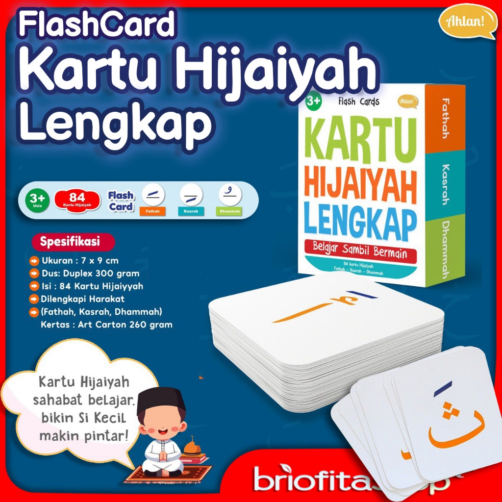Mainan Edukasi Flash Card Kartu Hijaiyah Lengkap Ahlan️