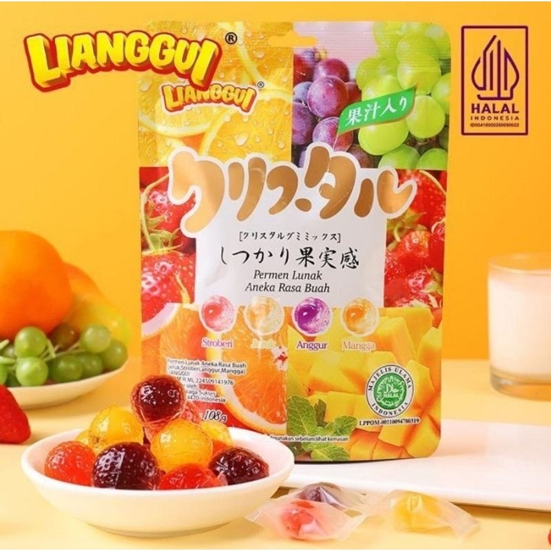 

(HALAL) Lianggui Peeled Fudge 108 gr/Lianggui Permen Lunak Aneka Rasa Buah