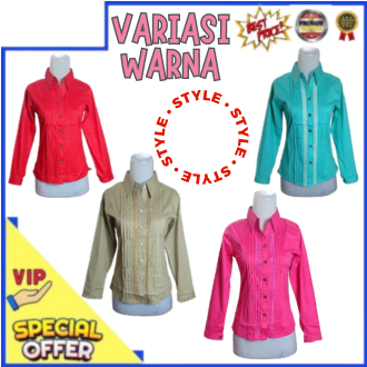 kemeja wanita polos plisket lengan panjang premium atasan plisket wanita baju plisket wanita premium