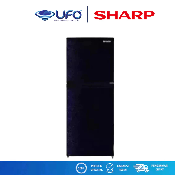 Sharp Shine Magneglas Series Kulkas 2 Pintu SJ236MGGB/GR