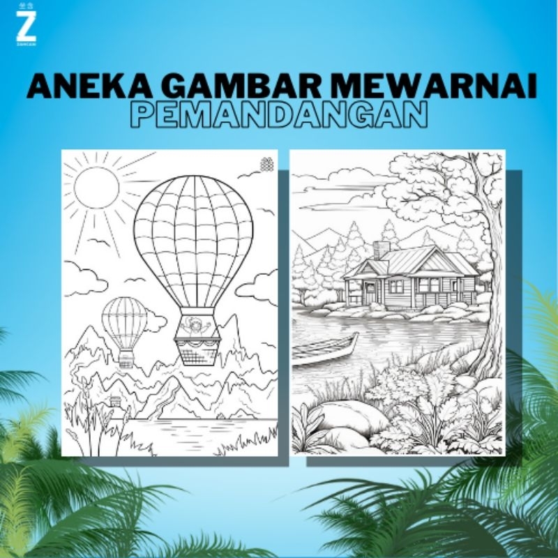 

Kertas Gambar Mewarnai A4 [ Pemandangan ]