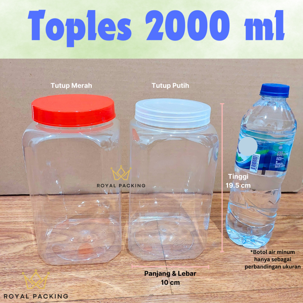 [RP] Toples Plastik 2 Liter / Toples Ikan Cupang 2000 ml / Toples Kue Kering