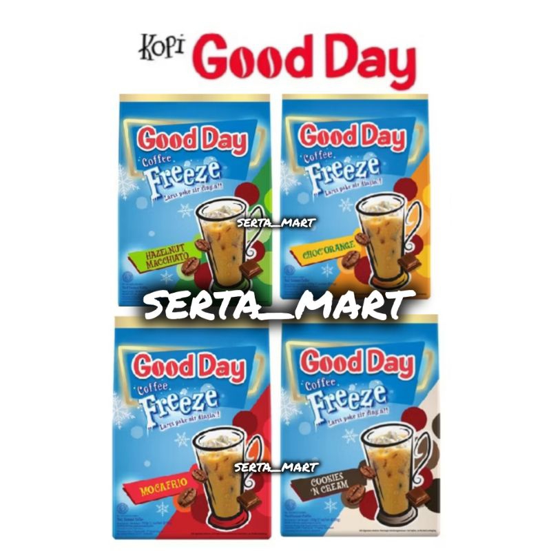 

Kopi Good Day Freeze 5's x 30gr - Good Day Coffee Freeze Chocorange / Hazelnut / Cookies