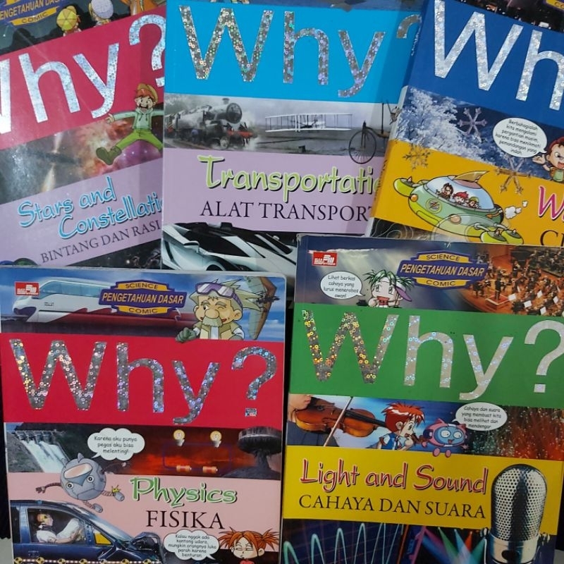 Buku Original  Why - Dinosaurus / Bintang & Rasi / Cuaca / Transportasi / Cahaya / Fisika