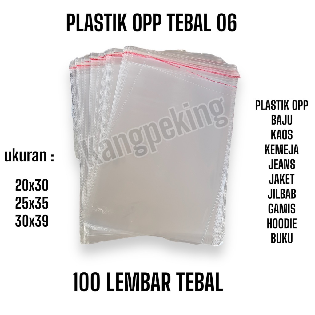 Plastik OPP TEBAL UKURAN 30x39 / Plastik Garment / Plastik Kemasan Baju / PLastik Seal Lem