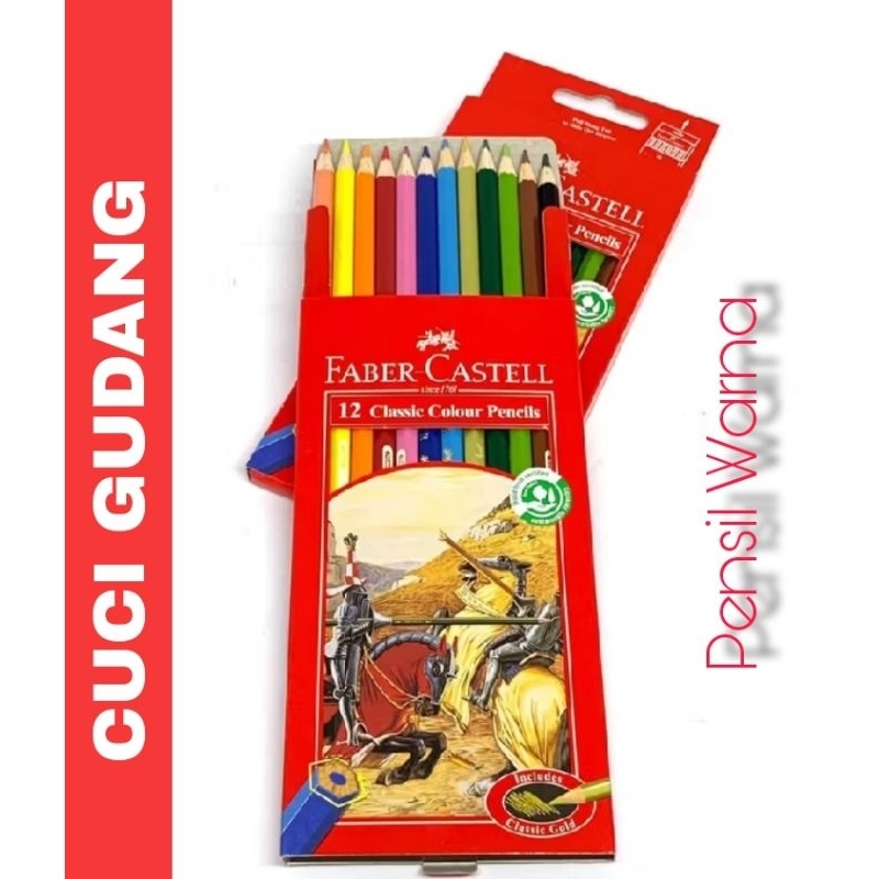 

Cuci Gudang Pensil Warna Faber-Castell Classic 12 warna, ukuran panjang