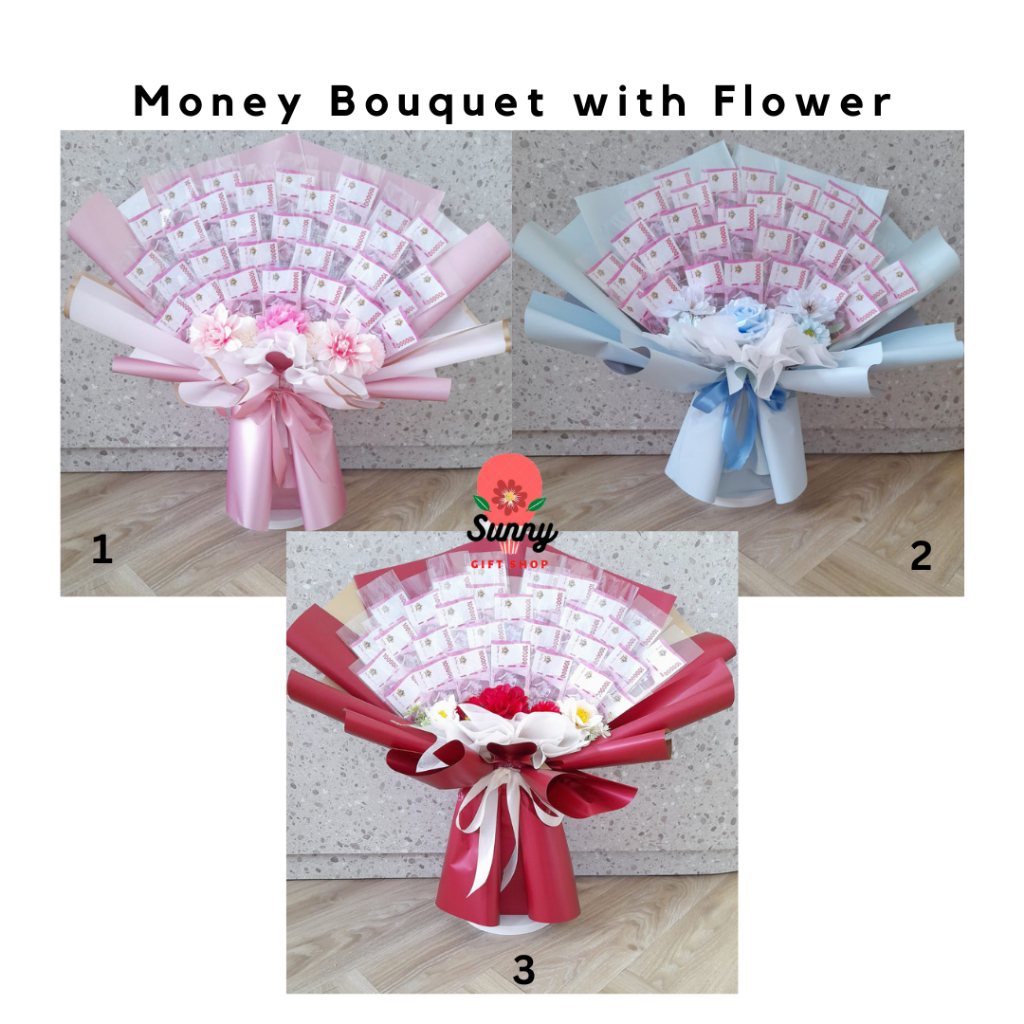 Sunny Money with Flower Bouquet / Buket Uang / Buket duit / bouquet / buket Money /Bouquet money/buk