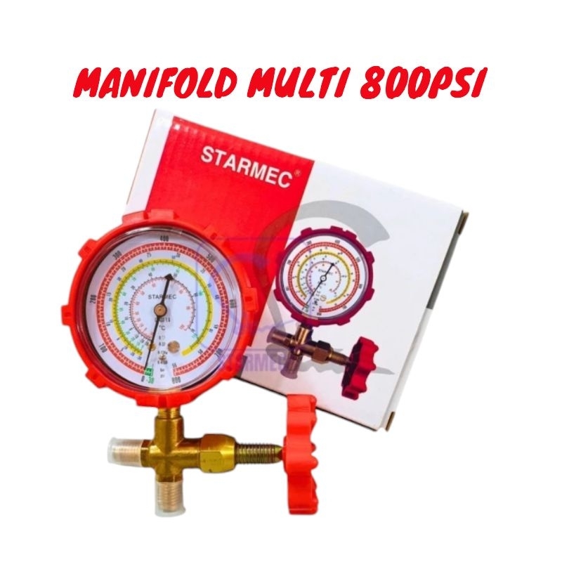 Manifold Analiser AC Single R32 R410a R22 High Pressure 800 PSI