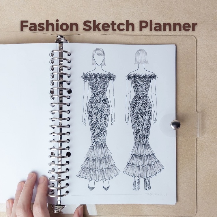

Spesial Promo Fashion Sketch Planner Binder Sketsa Fashion Designer ukuran A5 Buku Template Figur Gambar Baju