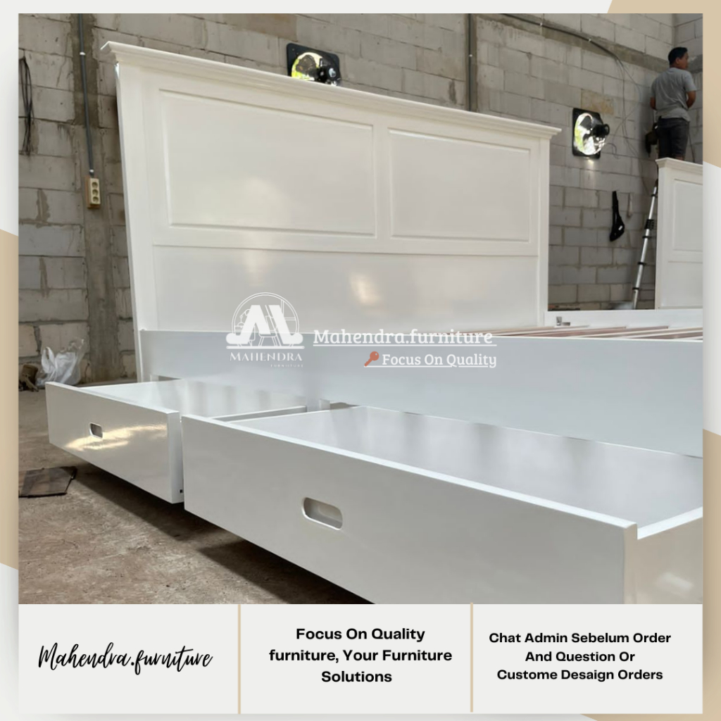 Dipan Tempat Tidur Duco Putih Tempat Tidur Laci Putih Tempat Tidur Laci 160x200