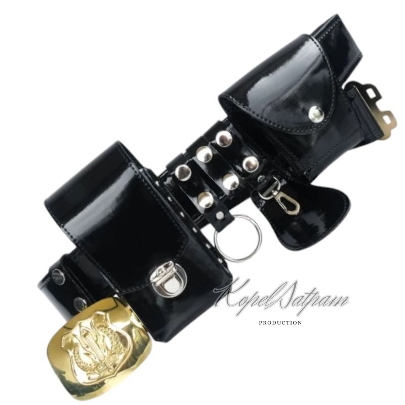 Kopel satpam pdl pdh kulit hitam kilap polos terbaru